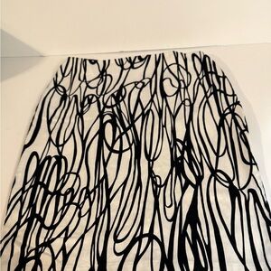 Grace Elements Black and White Abstract Pencil Skirt